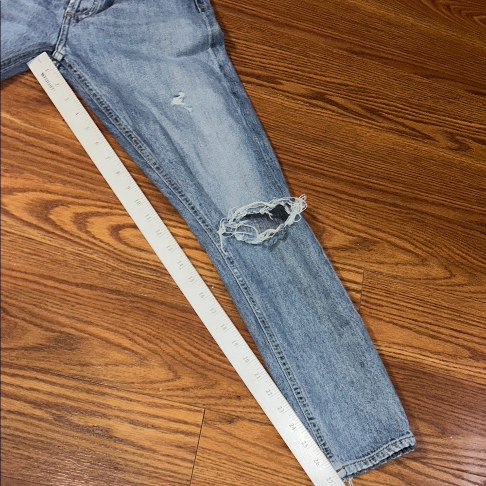 AGOLDE Women's 25 Riley High Rise Straight Crop Distressed Ankle Length Jean - Picture 8 of 9